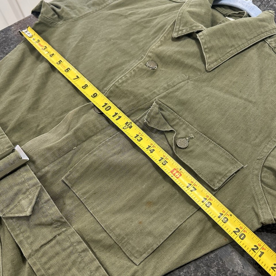 Vintage 1940s WW2 US Army HBT 13 Star Buttons Herringbone Coveralls vintage-1940s-ww2-us-army-hbt-13-star-buttons-herringbone-coveralls