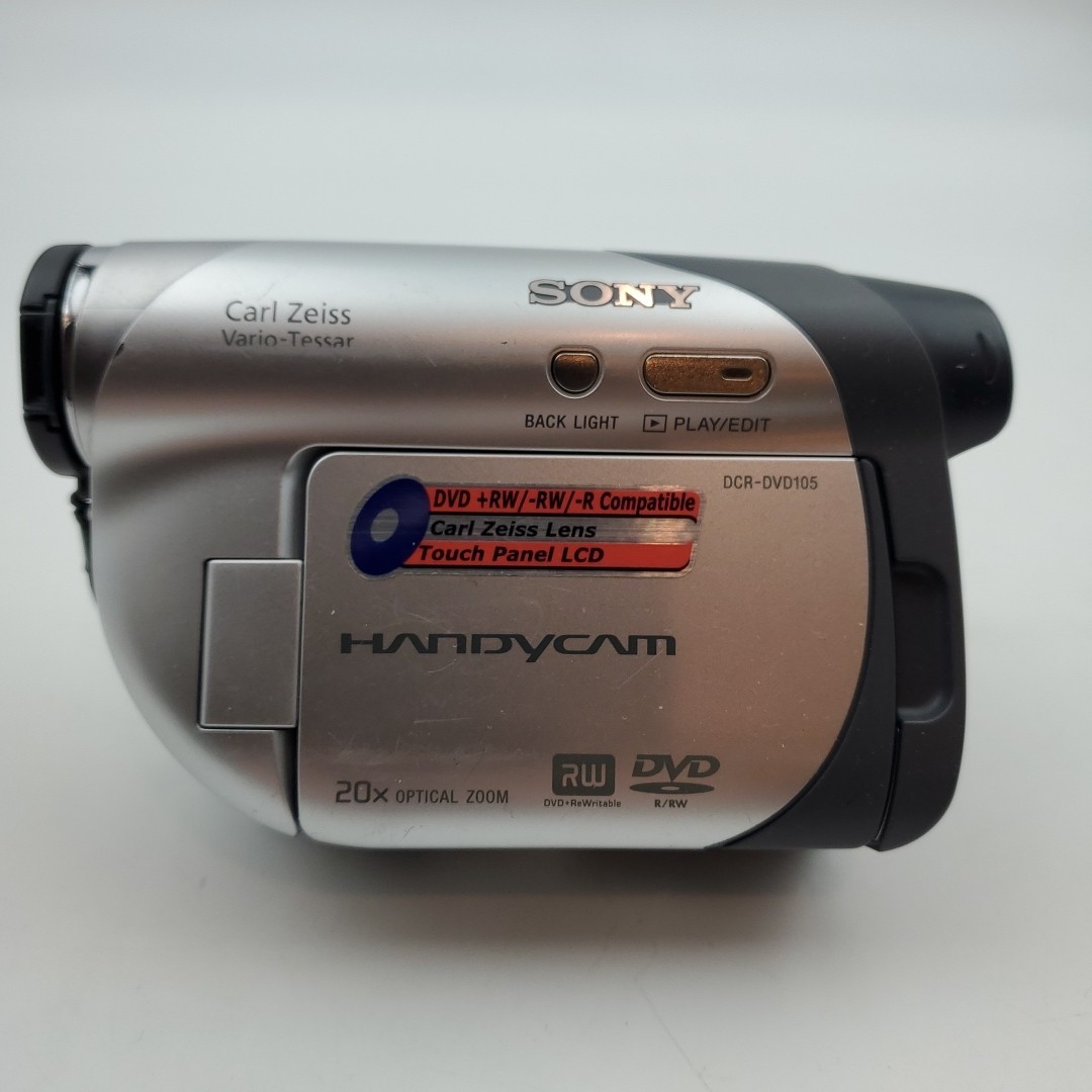 Sony Handycam DCR-DVD105 Camcorder Carl Zeiss Lens Untested No Battery For Parts-image