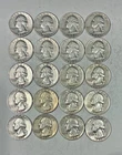 Lot of 20 90% silver 1950's Washington quarters