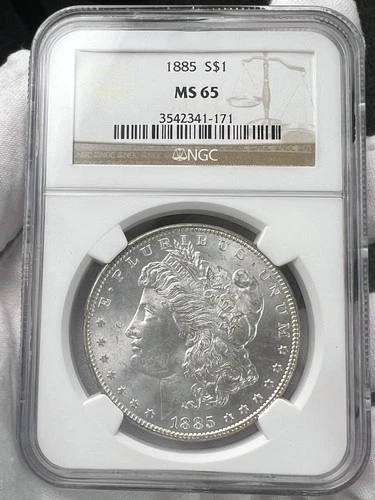 1885 $1 Morgan Dollar 90% Silver NGC MS65 Philadelphia US Coin