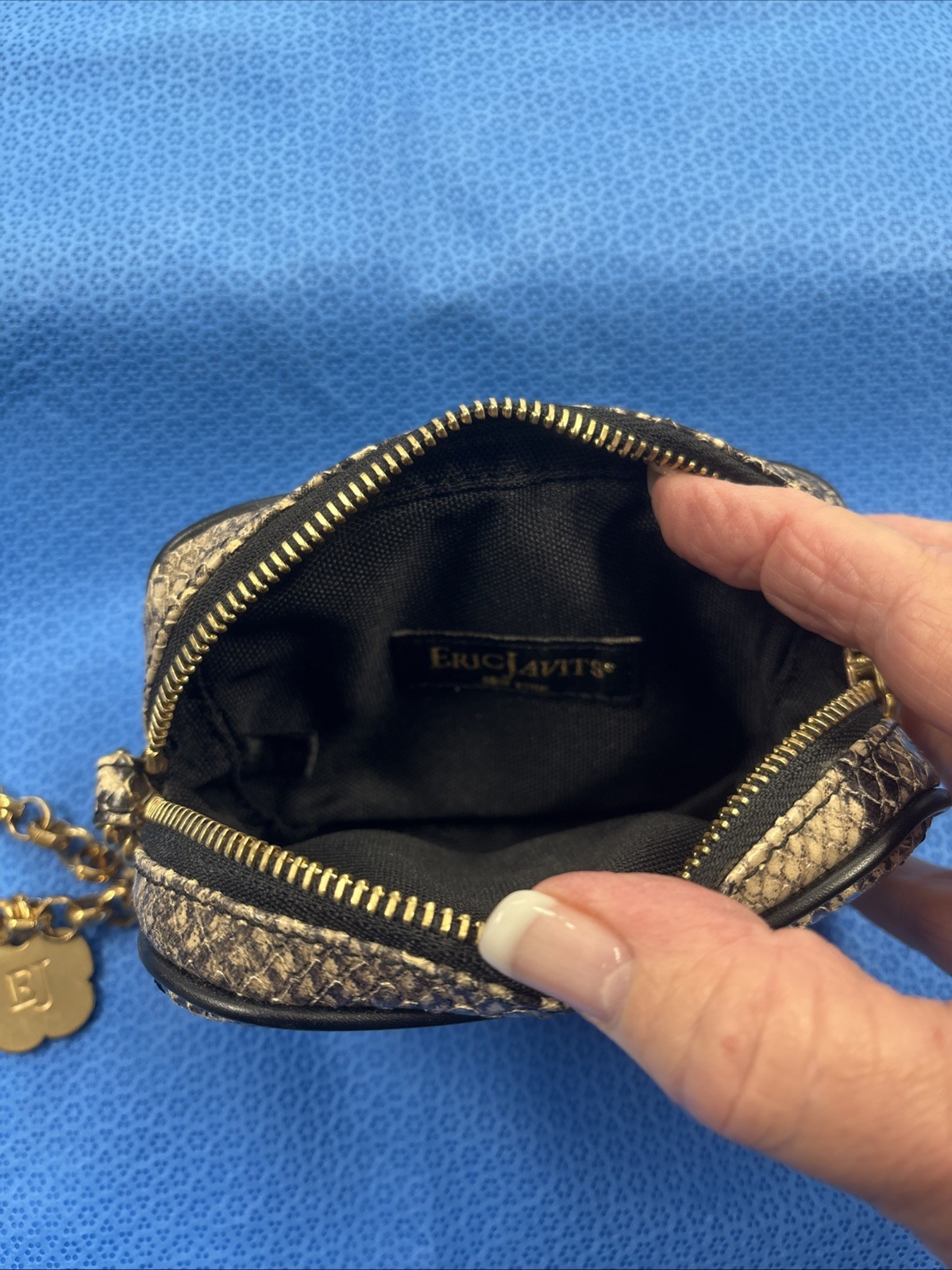 Eric Javitts Python Snakeskin Wristlet - image 4