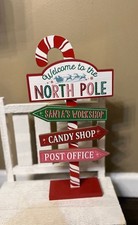 Christmas Decor North Pole Directional Sign