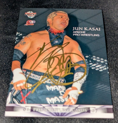 Jun Kasai Deathmatch Pro Wrestling Trading Card Signed Big Japan Freedoms
