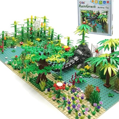 Rainforest Jungle Bridge Building Block Toys with 2pcs Baseplates10x10 inches...
