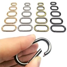 Spring O Oval Ring Bag Strap Buckle Carabiner Key Dog Chain Snap Clip Trigger UK