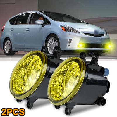 Pair LED Fog Lights Bumper Driving Lamps For TOYOTA PRIUS V 2012-2014