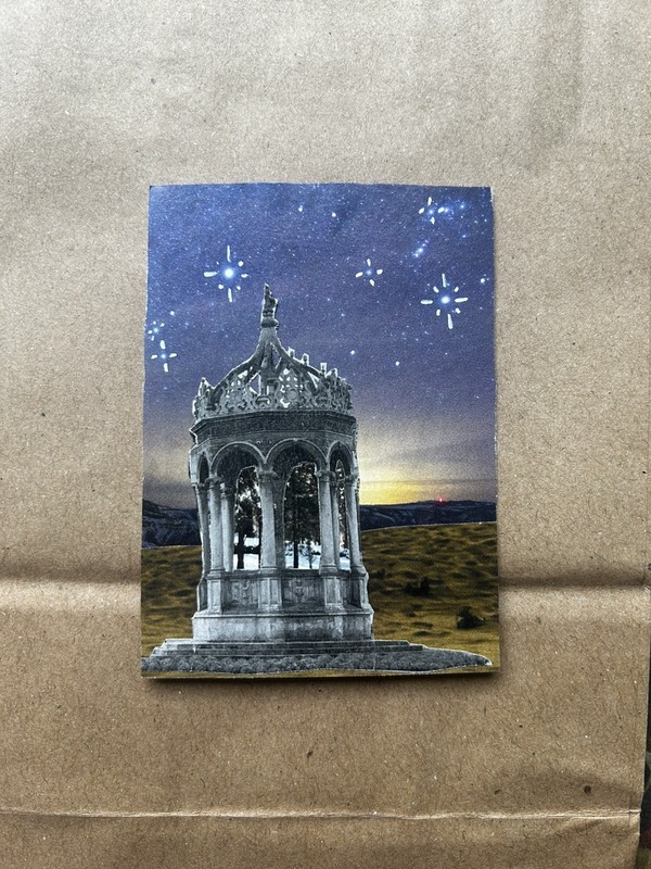 ACEO Original OOAK Abstract Relic Mixed Media Collage 2.5x3.5 by Lor HB