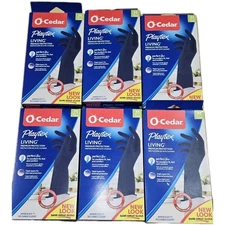 6 - Playtex O’Cedar Living Reusable Cleaning Gloves w/ Drip Catch Cuff - Medium