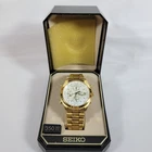 Vintage Seiko Quartz 5T50-6A09 Mens Gold Tone Date/Day Watch 662767 Untested