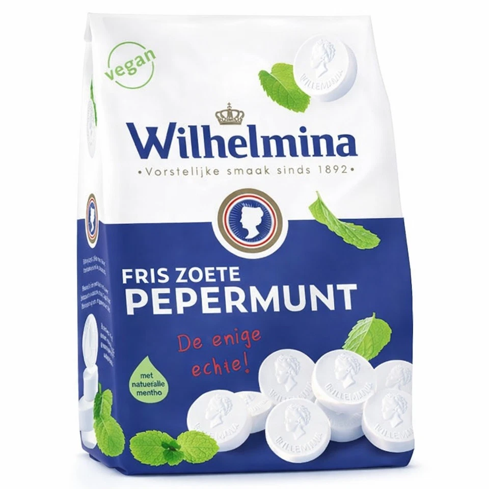 (12,99 EUR/kg) Wilhelmina Pepermunt menta pastillas veganas+sin gluten 1 kg - Imagen 1 de 1