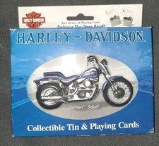 Harley Davidson Collectable Tin & Playing Cards Springer Softail - 2001 BICYCLE