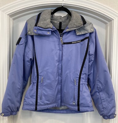 Nils Womens Long Sleeve Hooded Zip Insulated Periwinkle/Gray Jacket Coat  Size 8
