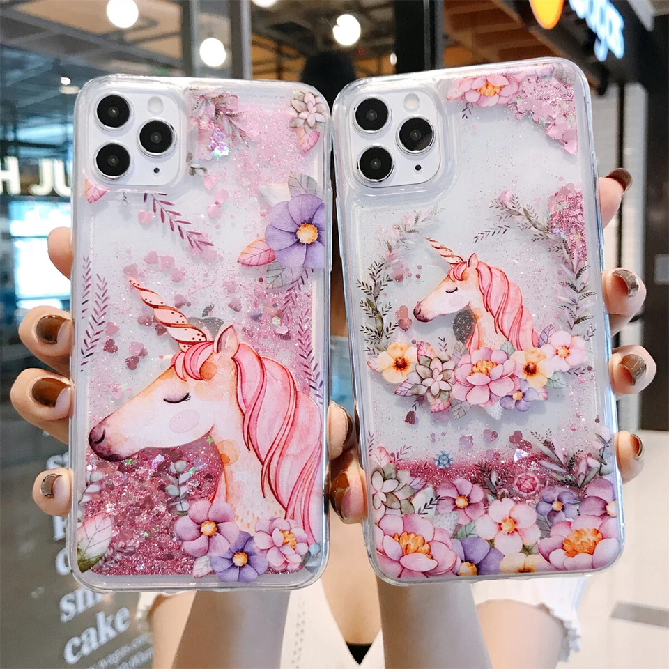 Unicorn Flamingo Liquid Glitter Case Cover For iPhone 14 Pro Max 13 12 11 7 8 SE - Image 3 of 4