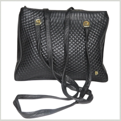 Bally Womens Shoulder Bag Quilted Leather Tassel Tote Designer Vintage Fashion