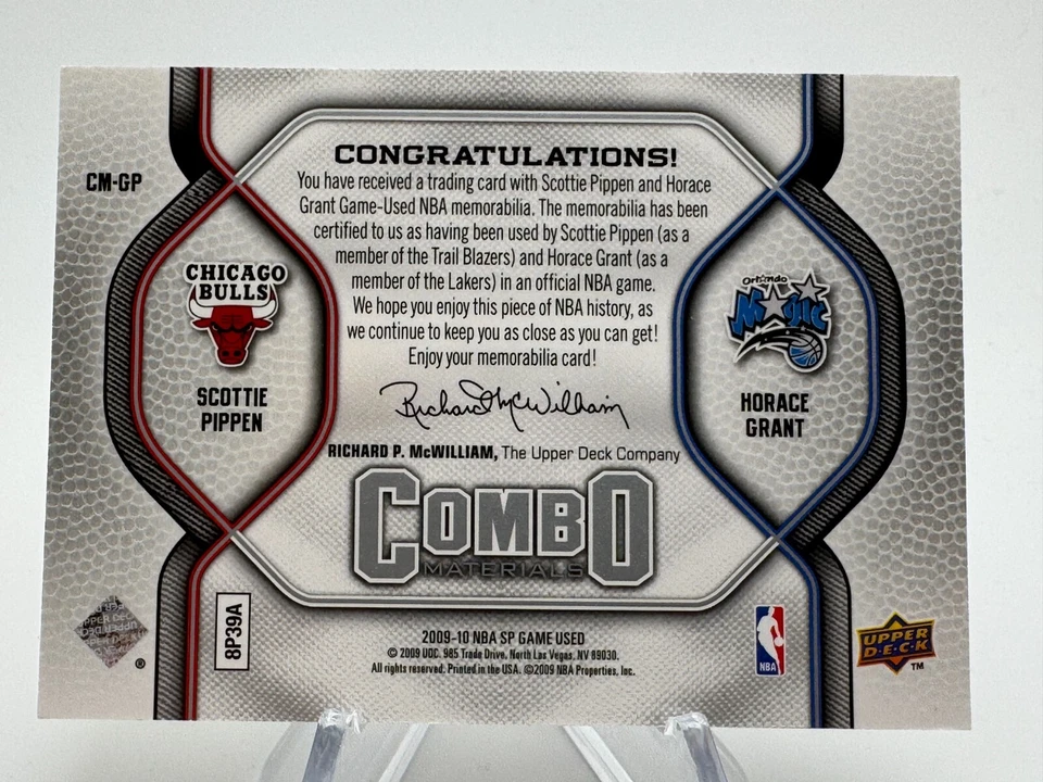 2009-10 NBA SP игры б/у SCOTTIE PIPPEN HORACEGRANT комбо материалы игры /499 - Изображение 2 из 2
