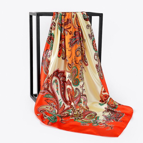 Fashion Scarf Womens Print Imitate Silk Large Square Shawl Stole Hijab 90*90cm✔ - Picture 29 of 32