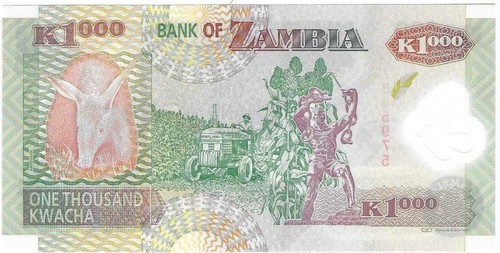 2011 Zambia 1000 Kwacha P44h UNC Polymer - Picture 2 of 2