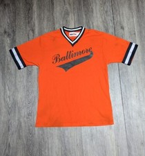 Vtg Spanjian Baseball Jersey Baltimore Orioles Colors Orange/Black L Made in USA