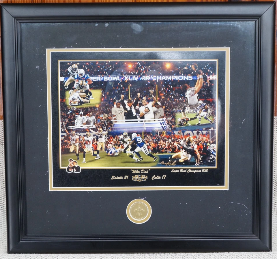 New Orleans Saints Super Bowl XLIV Drew Brees Framed Photograph Collage 11"x14" - Image 2 of 4