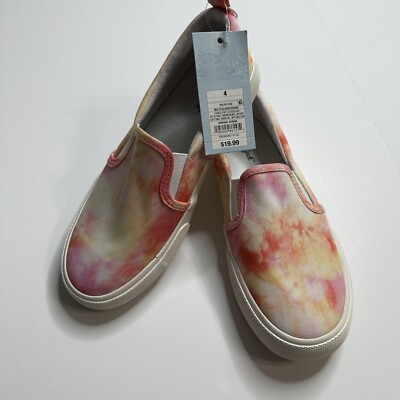 Cat & Jack Girls Size 4 Neva Tie-Dye Slip-On Sneakers shoes New