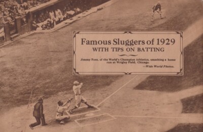 1929 Jimmie Foxx Philadelphia Athletics - Wrigley Field Diamond Vintage 6x9 Page