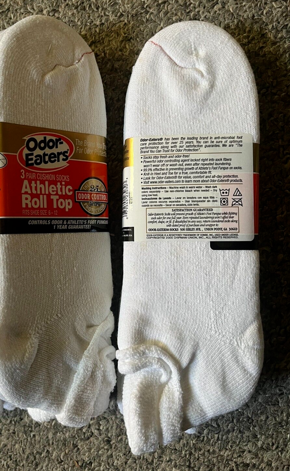 6 pair 1013 vintage odor eaters Men Sun Ankle Sock Golf Tennis Roll