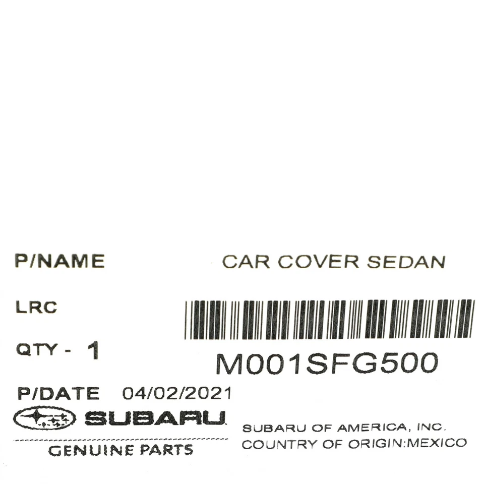 Cubierta de auto sedán Subaru Impreza WRX 2012-2017 modelo de 4 puertas OEM NUEVO M001SFG500 Foto 2 de 2