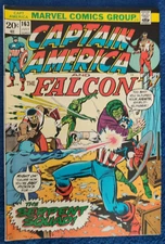 CAPTAIN AMERICA #163! 1973, MARVEL. THE FALCON!! SERPENT SQUAD!! 9.0 VF/NM!!!