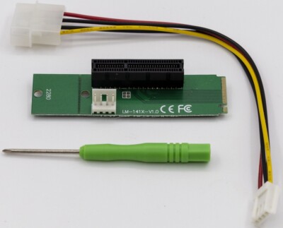 PCI-E 1X/4X Karte zu NGFF M.2 M Key Adapter Riser SSD Festplatte HDD Konverter PC