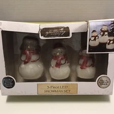 Apothecary & Co. 3 Piece LED Snowman Light Set~Battery Operated  4 Hr Timer