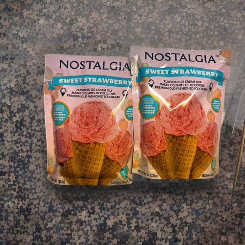 Nostalgia ICMX8VN Ice Cream Mix - 8oz ( 2 Sweet Strawberry) Both Exp 12/21/25