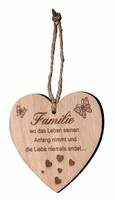 Herz 9X10Cm Birkenholz SprüChe Familie Liebe Deko Holz AnhäNger Love Geschenk