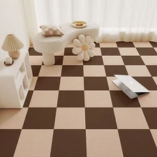 48pcs Peel and Stick Carpet Tiles Self Sdhesive DIY Flooring 12"x12" Home Decor