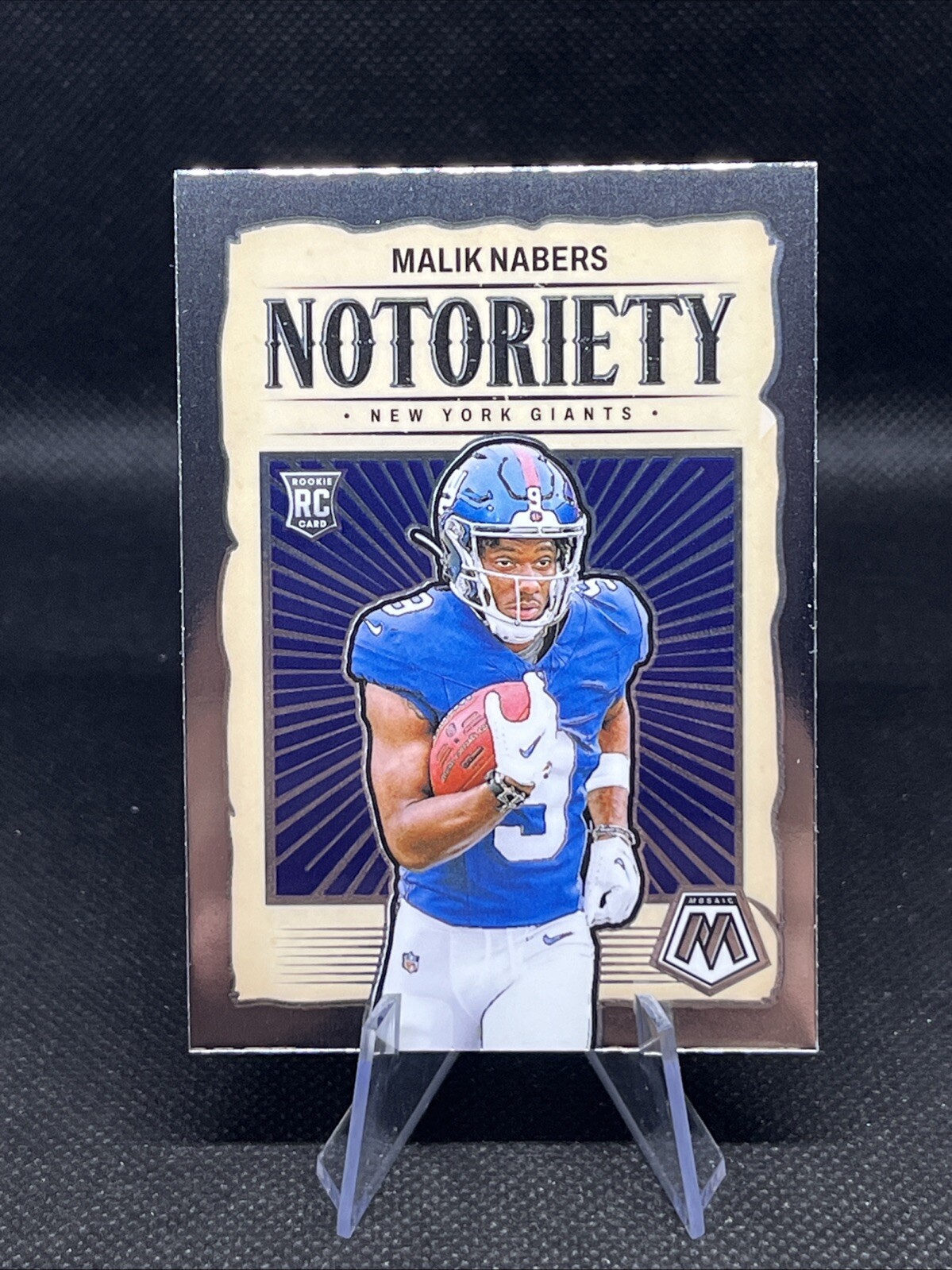 2024 Panini Mosaic Football Malik Nabers Notoriety Rookie RC #23 New York Giants
