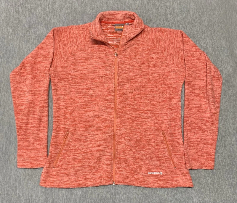 merrell full zip fleece cayenne heather orange jacket