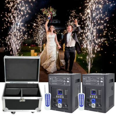 2X 700W Cold Spark Machine Firework Stage Effect Wedding DJ Event Party DMX Case