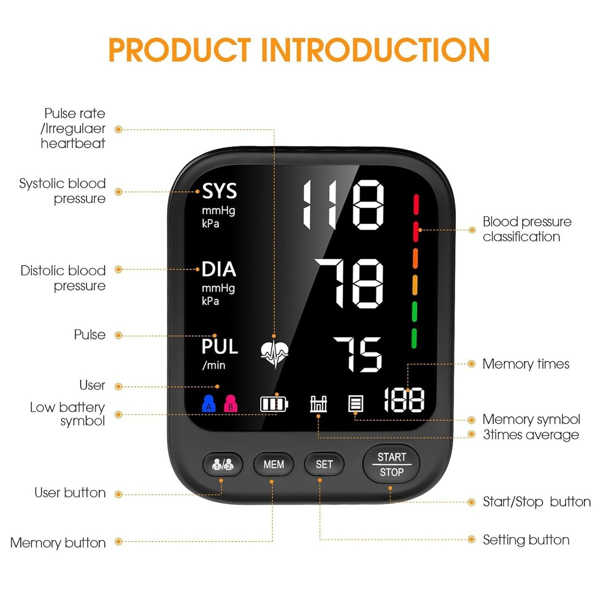 Automatic Blood Pressure Monitor with Large Cuff for Accurate Health  Monitoring