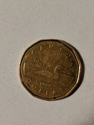 古錢币一枚 1 dollar Canada 1989; bronze plated nickel