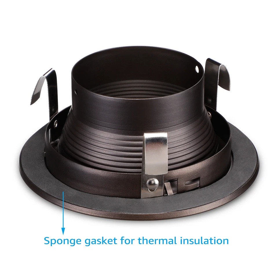 Borde deflector escalonado de metal bronce frotado con aceite de 4 pulgadas, borde de luz de lata empotrada, 6 piezas Foto 2 de 4