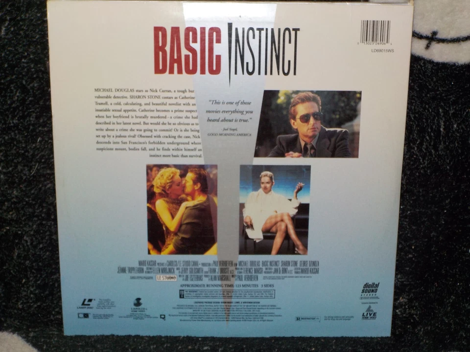 Basic Instinct Widescreen Laserdisc LD Michael Douglas Sharon Stone Free Ship$50 - Image 2 of 2