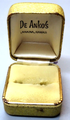 Vintage 1960s De Anko's LaHaina Hawaii Empty Single Ring Case-Used-HTF