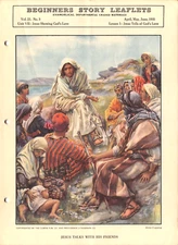 Beginners Story leaflets Evangelical Church School 1935 "Jesus Talks To His..."