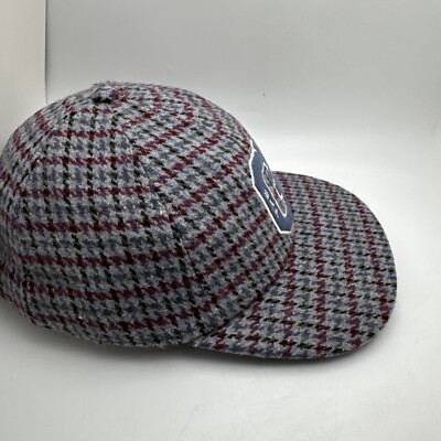Gap Houndstooth Baseball Hat Embroidered Logo 6 Panel Dad Cap Blue