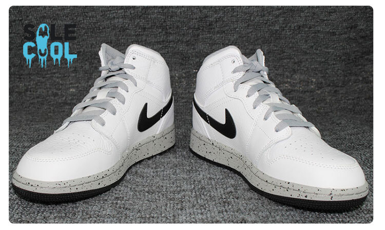 NIKE AIR JORDAN 1 Retro Mid White Cement Men's Sneakers Shoes