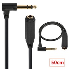 0.5m 6.35mm 90  Angle Male to Female Cable Jack Stereo Audio 6.35 Extension Cord