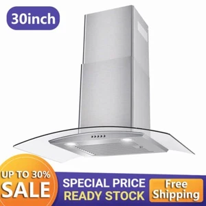 30 inch Mont mural Range Hotte Kitchen Vent 450CFM Verre trempé avec/LED Nouveau