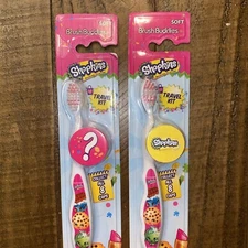 Brush Buddies Shopkins Kids Oral Care Travel Kit With Fun Caps 2013 New Lot of 2
