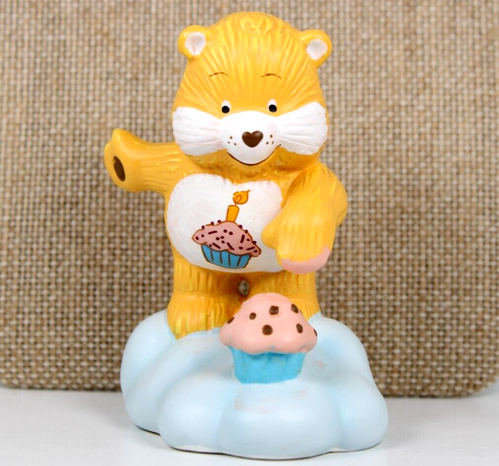CARE BEARS 1984 BIRTHDAY BEAR CERAMIC FIGURINE VINTAGE AMERICAN GREETINGS 53234