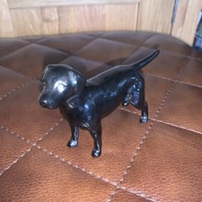 Vintage Beswick Black Lab Labrador Dog Ceramic Figurine Made In England gloss 