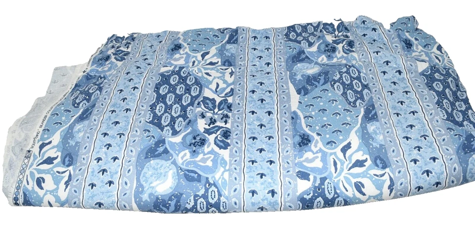 Tela de tapicería de algodón vintage Waverly Southwind azul blanco 54" de ancho 7 yardas. 20 pulgadas Foto 3 de 4